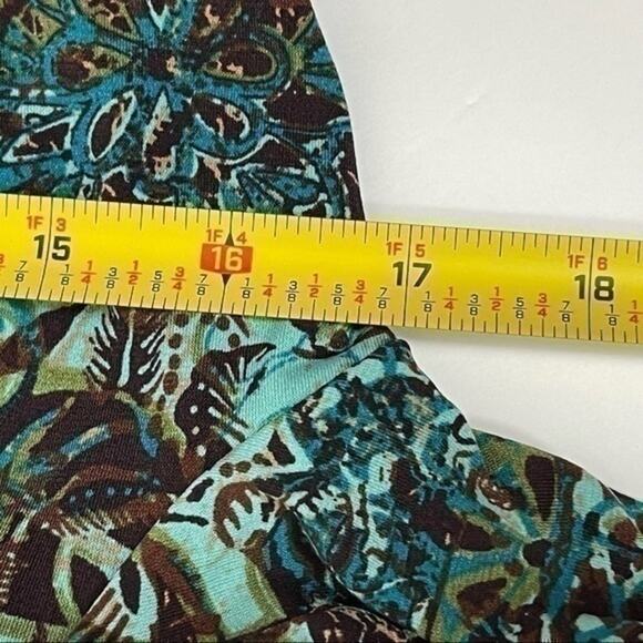 Eliza‎ J New York  Teal Empire Waist Batik Style Print Boho Dress NWOT Size 8 - Picture 11 of 12